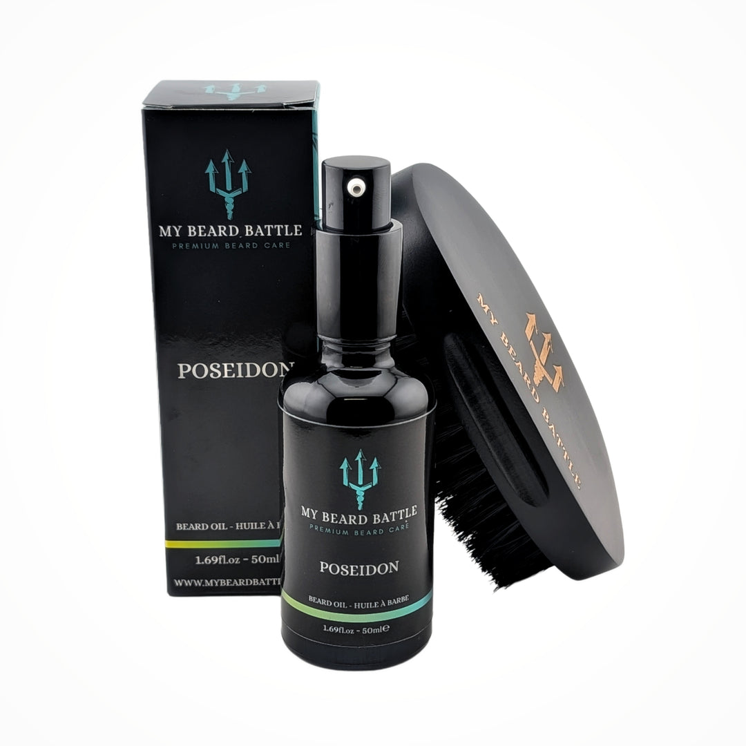Beard Oil and Beard Brush Starter Bundle
